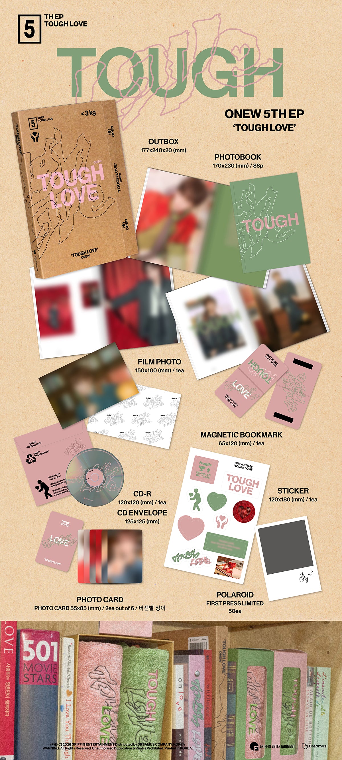 🚗ONEW - TOUGH LOVE / 5TH EP ALBUM (BOOK Ver.)