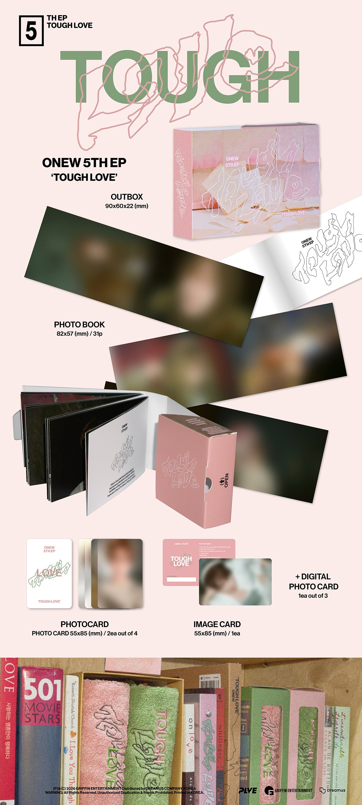 ONEW - TOUGH LOVE / 5TH EP ALBUM (POCKET BOOK Ver.)