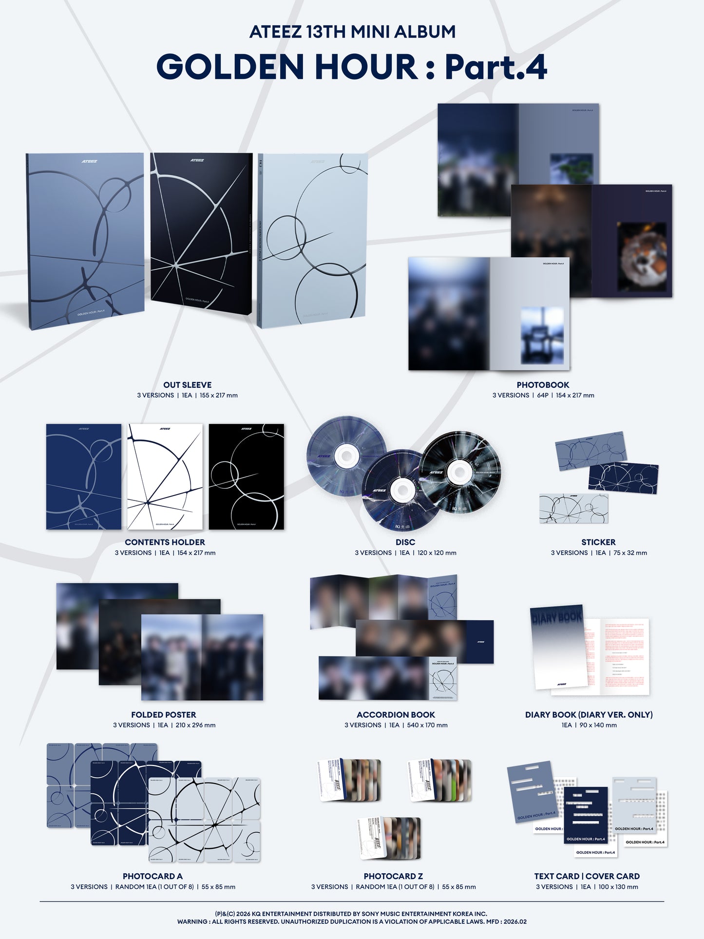 ATEEZ - GOLDEN HOUR : Part.4 (A Ver / Diary Ver / Z Ver)random