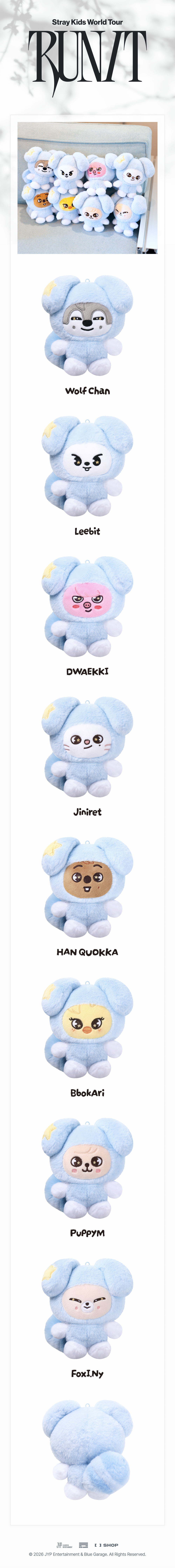 ⏰Stray Kids - 2026 World Tour [RUN IT] MD - SKZOO PLUSH in TASY