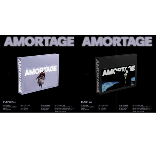 🚗JISOO - Mini Album [AMORTAGE] DELUXE EDITION (PURPLE Ver /BLACK Ver)random