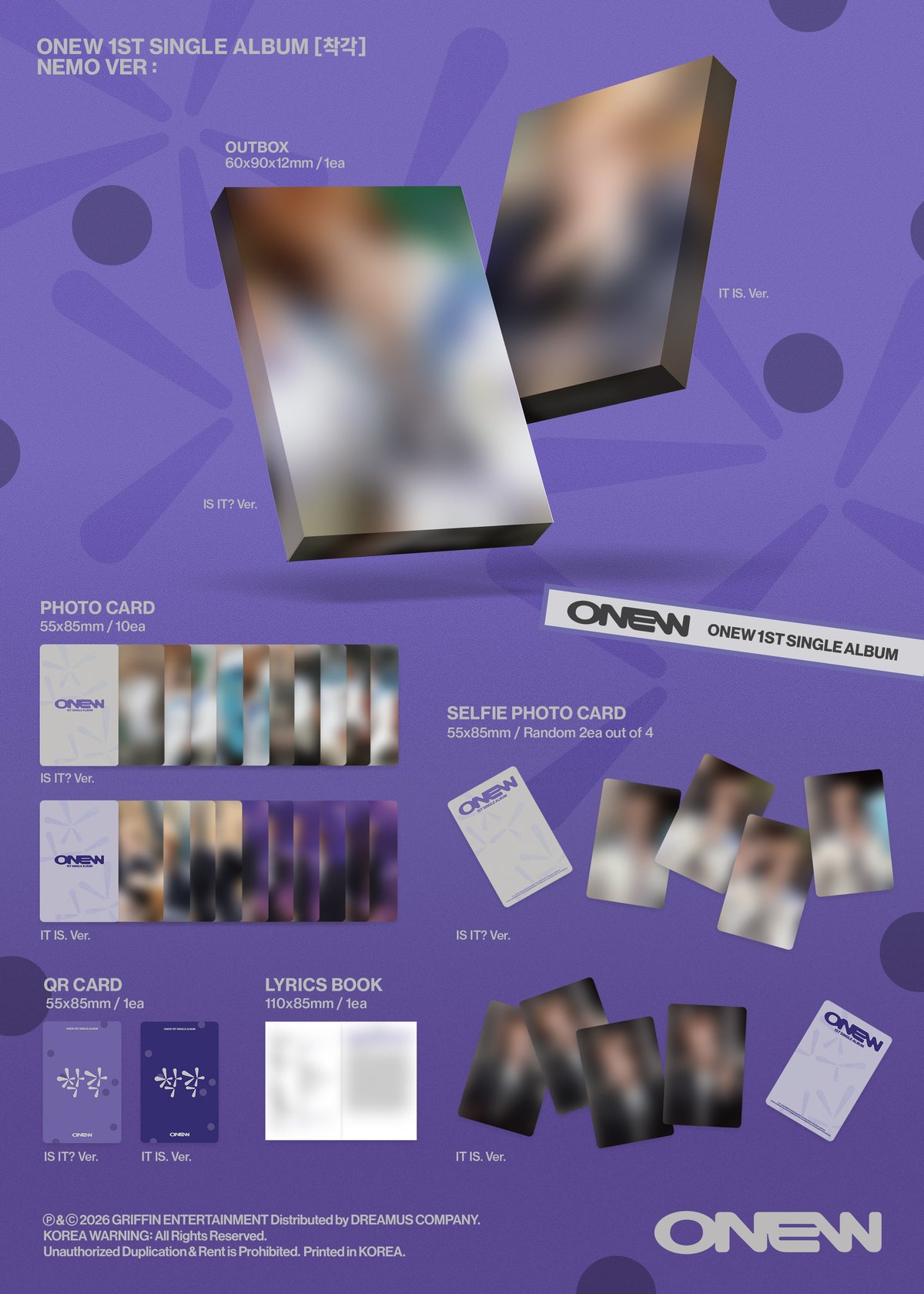 ⏰ONEW - 1ST SINGLE ALBUM [착각] (IS IT? Ver.) (NEMO Ver.)