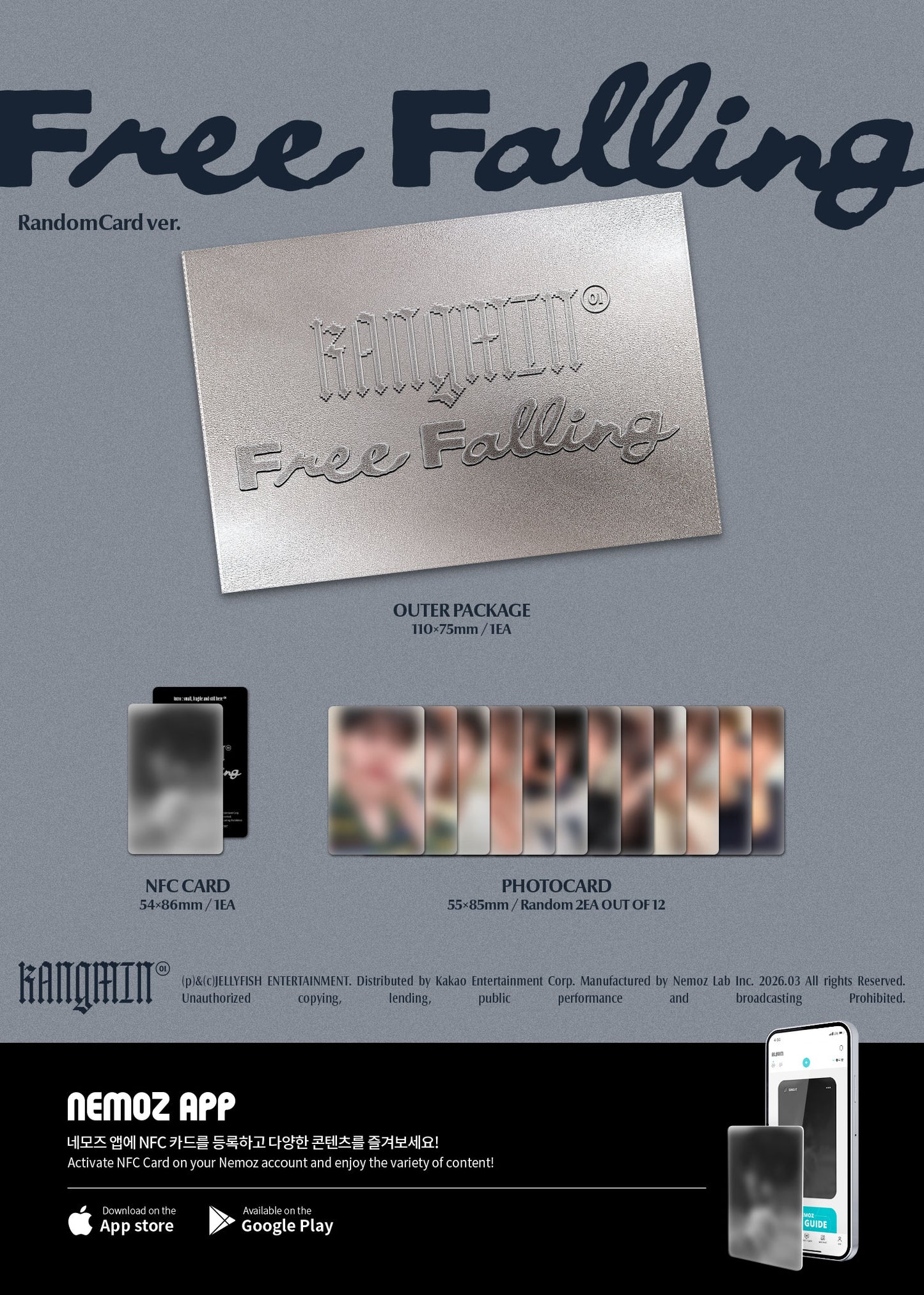 KANGMIN - 1st Single Album [Free Falling] (RandomCard Ver.)