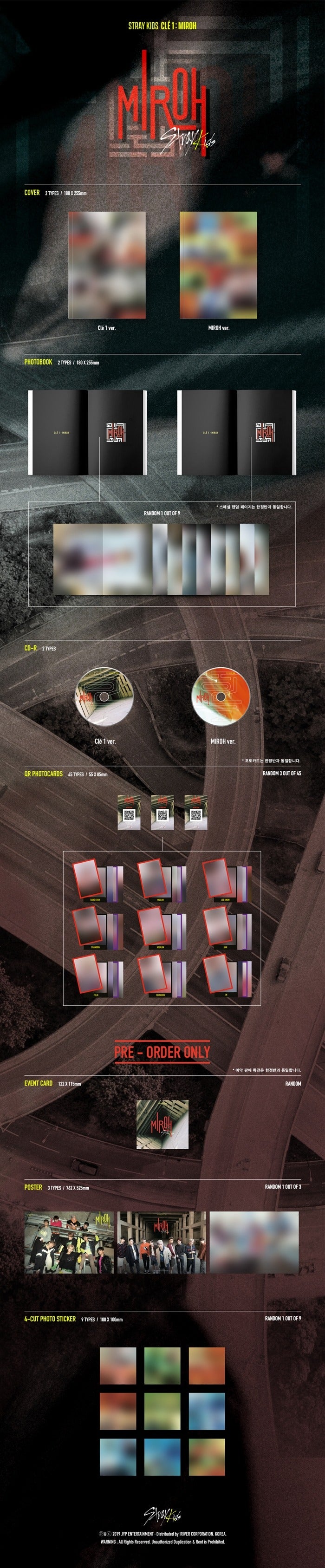 🚗STRAY KIDS - [CLÉ 1 : MIROH](CLÉ 1ver./MIROH ver.) random