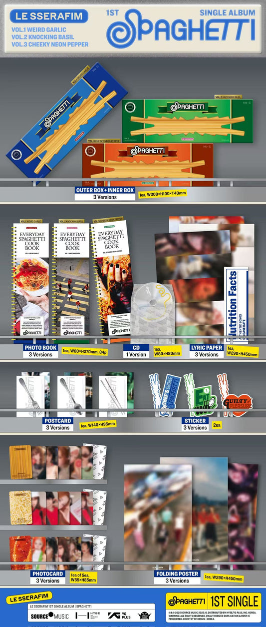 LE SSERAFIM - 1st Single Album [SPAGHETTI](Standard ver.)random