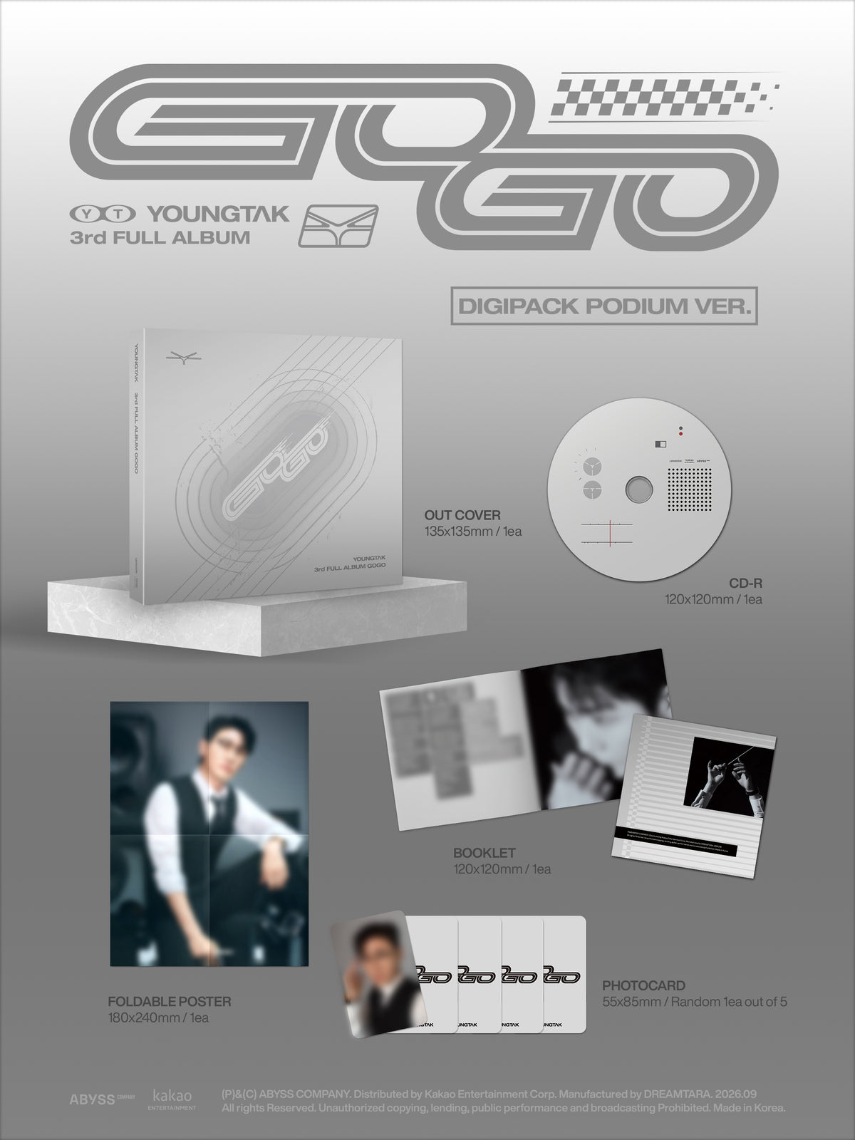 YOUNGTAK - 3rd Full Album [GOGO] (DIGIPACK PODIUM VER.）