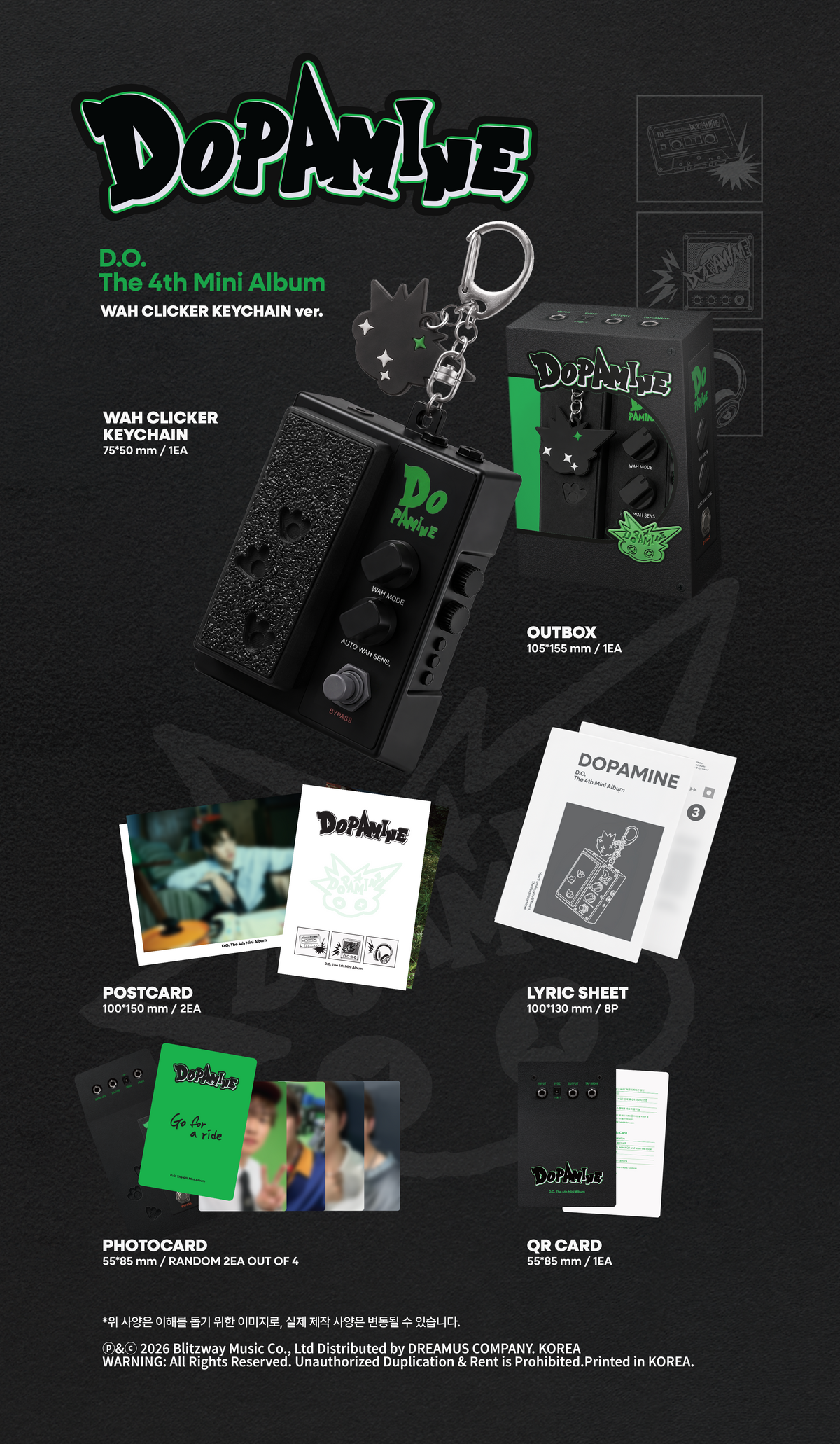 D.O – The 4th Mini Album [DOPAMINE] (WAH CLICKER KEYCHAIN ver.)