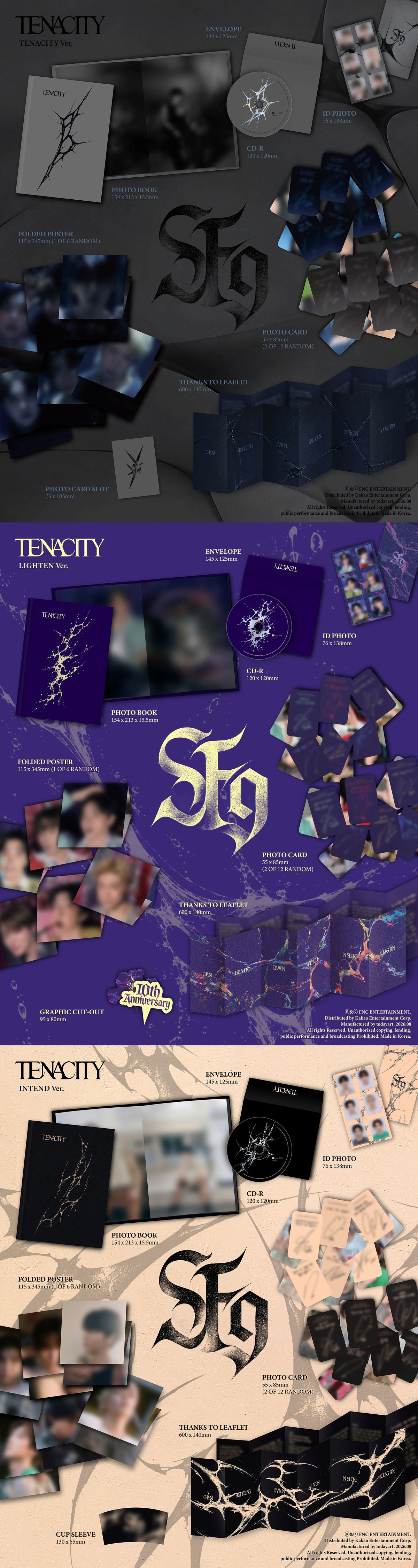 SF9 - 2nd Album[TENACITY] (TENACITY Ver. / LIGHTEN Ver. / INTEND Ver.)Random