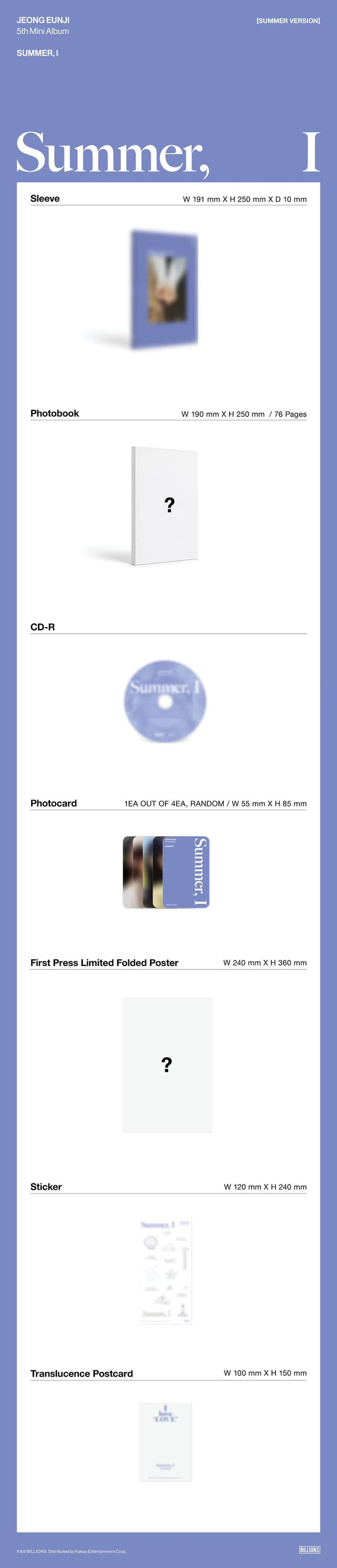 ⏰ JEONG EUNJI -  5th Mini Album [Summer, I] (Summer ver / I ver)