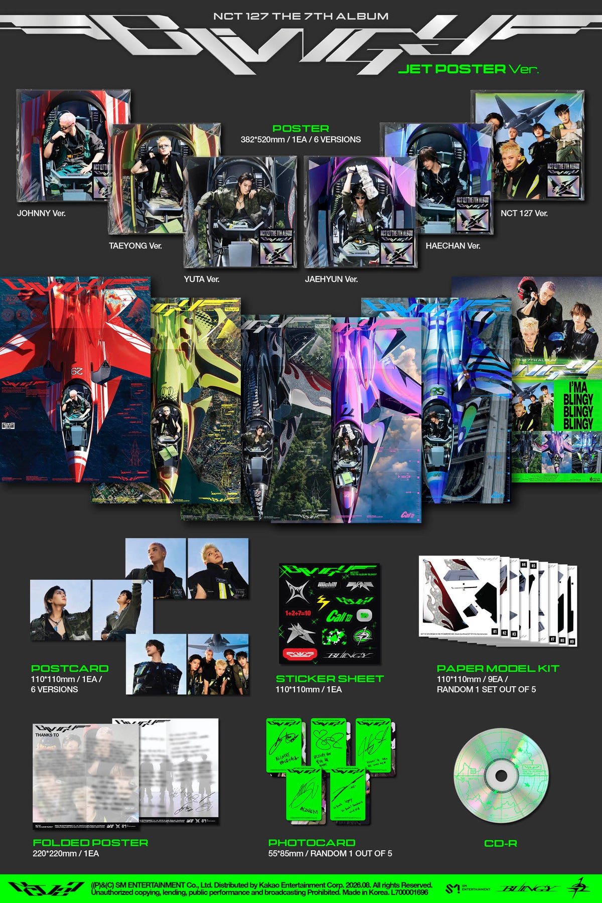 NCT 127 - The 7th Album [BLINGY] (JET Poster Ver.)
