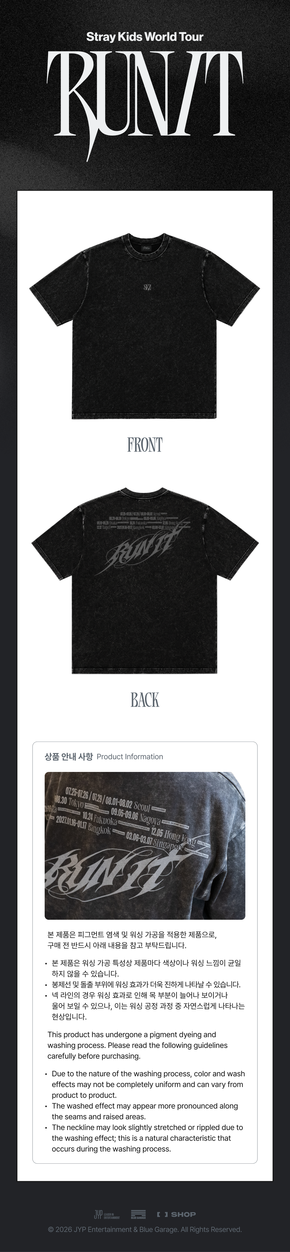 ⏰Stray Kids - 2026 World Tour [RUN IT] MD - T-SHIRT