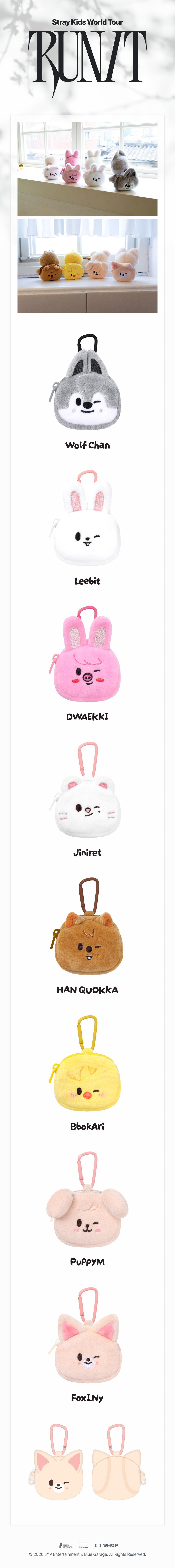 ⏰Stray Kids - 2026 World Tour [RUN IT] MD - SKZOO MINI BACKPACK KEYRING