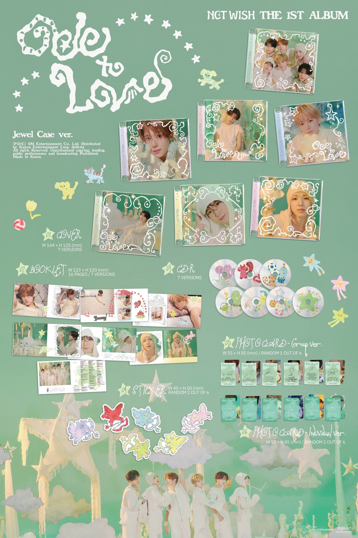 🚗NCT WISH - 1ST FULL ALBUM [Ode to Love] (Jewel Case Ver.)random