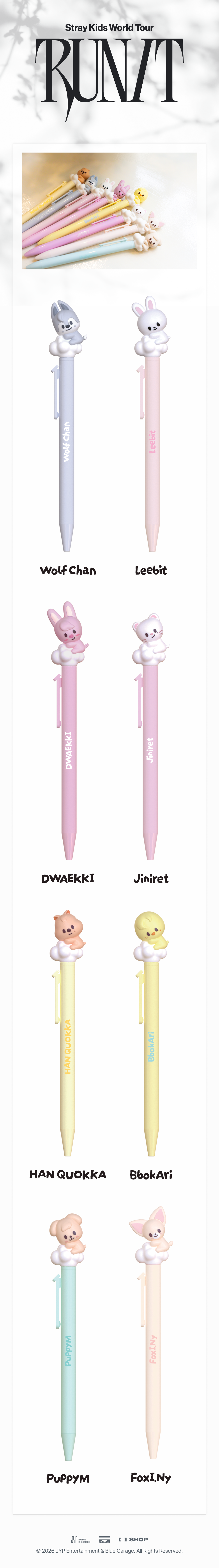 ⏰Stray Kids - 2026 World Tour [RUN IT] MD - SKZOO FIGURE PEN