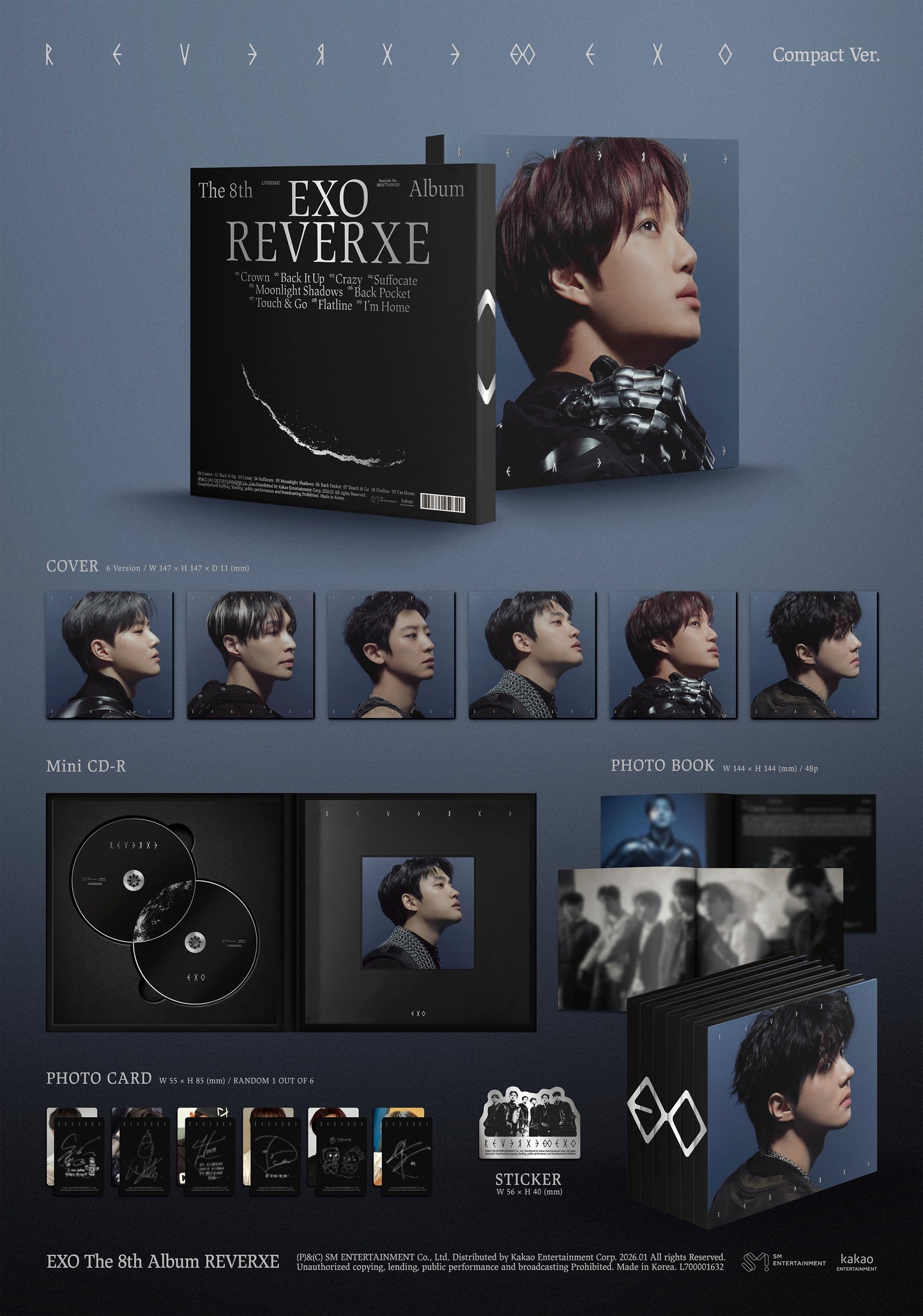 EXO - 8TH FULL  ALBUM [REVERXE] (Compact Ver.)