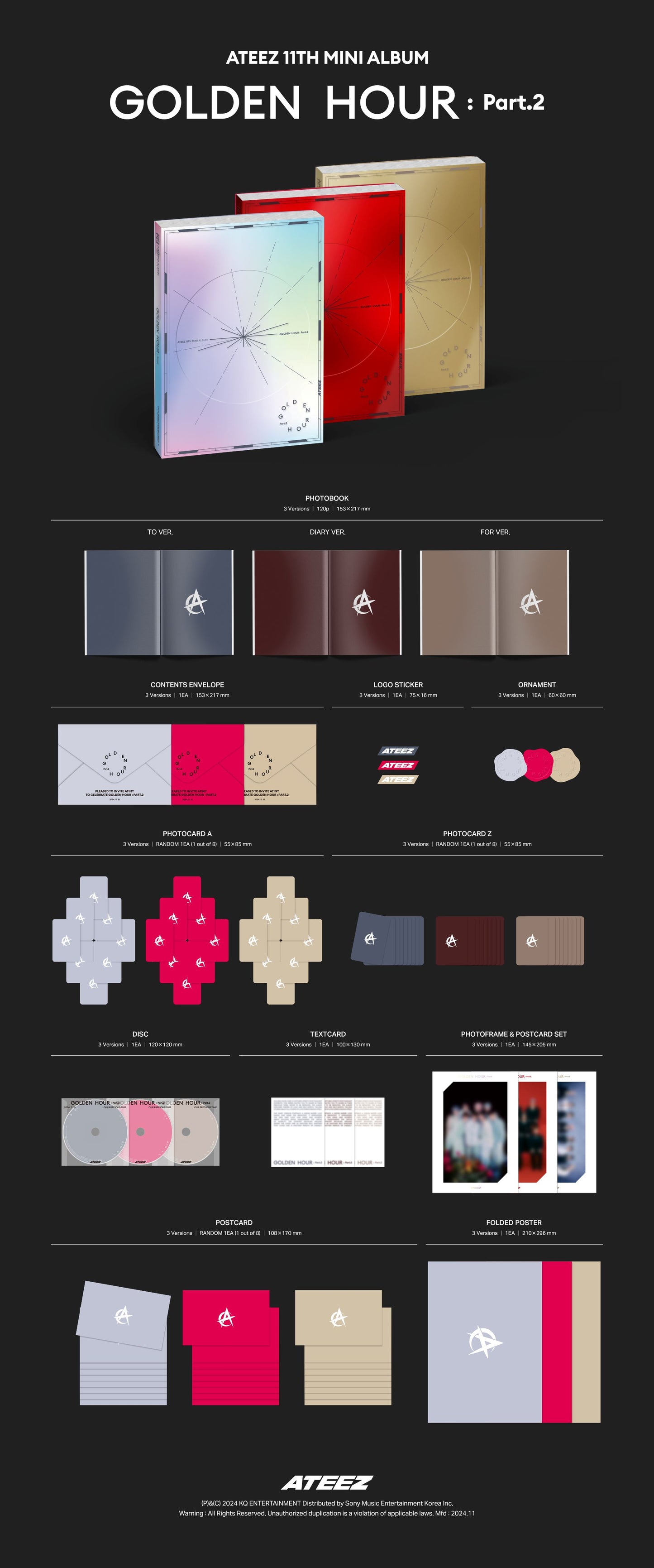 🚗ATEEZ  -  11th EP [GOLDEN HOUR : Part.2]random