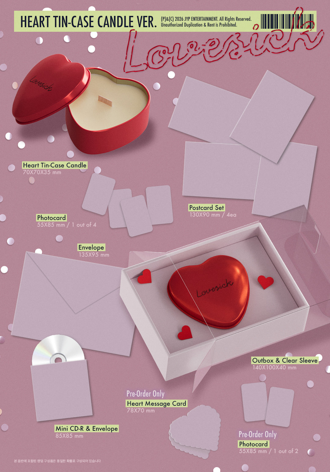 ⏰CHAERYEONG - 1st Mini Album [Lovesick] (HEART TIN-CASE CANDLE Ver.)