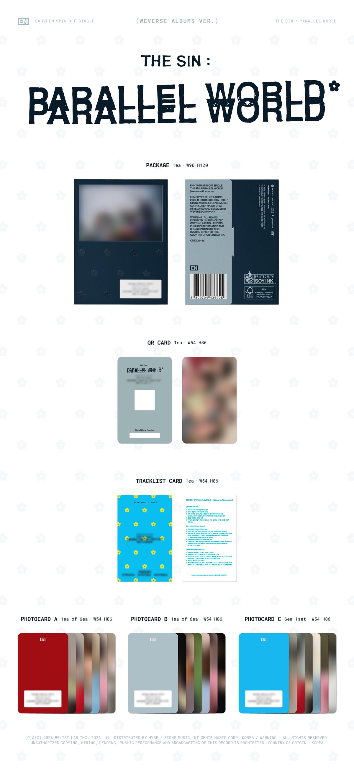 ⏰ENHYPEN - [THE SIN : PARALLEL WORLD] (Weverse Albums ver.)