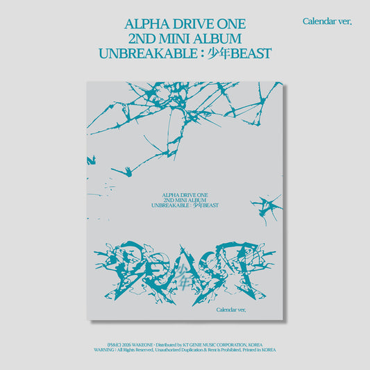 🚗ALPHA DRIVE ONE - 2nd Mini Album [UNBREAKABLE : 少年BEAST] (Calendar Ver.)