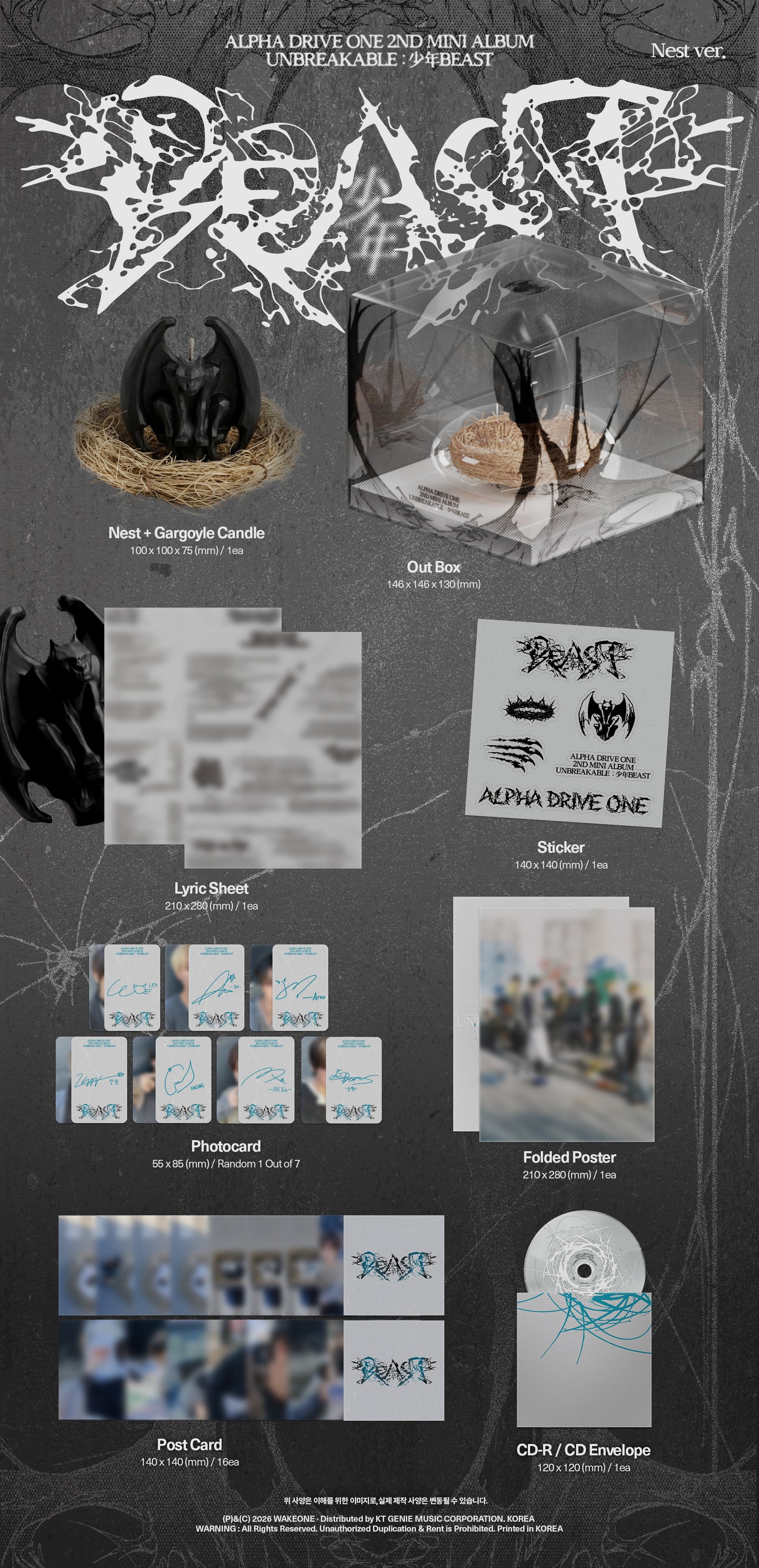 ⏰ ALPHA DRIVE ONE - 2nd Mini Album [UNBREAKABLE : 少年BEAST] (Nest Ver.)