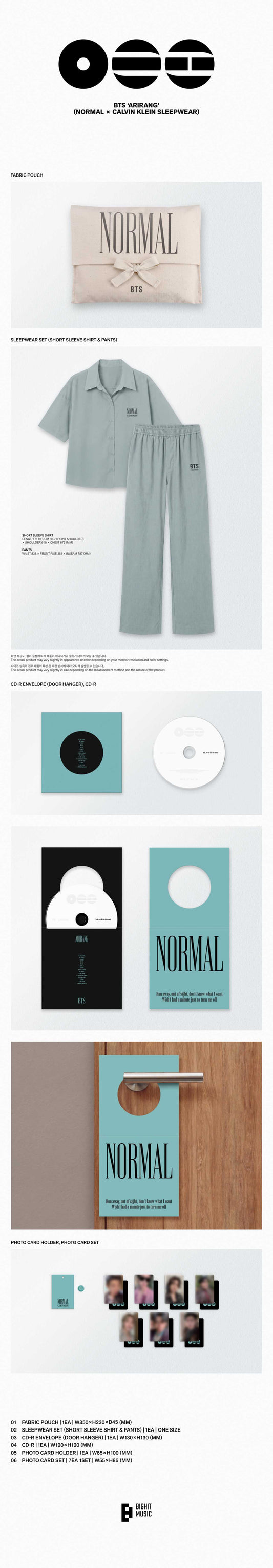 ⏰BTS - ARIRANG (NORMAL x CALVIN KLEIN SLEEPWEAR)