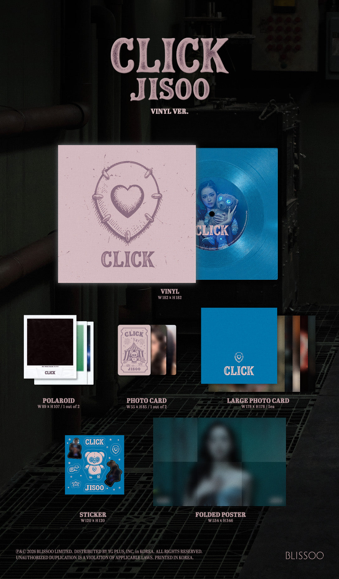 ⏰JISOO - Single Album [CLICK] (VINYL VER.)