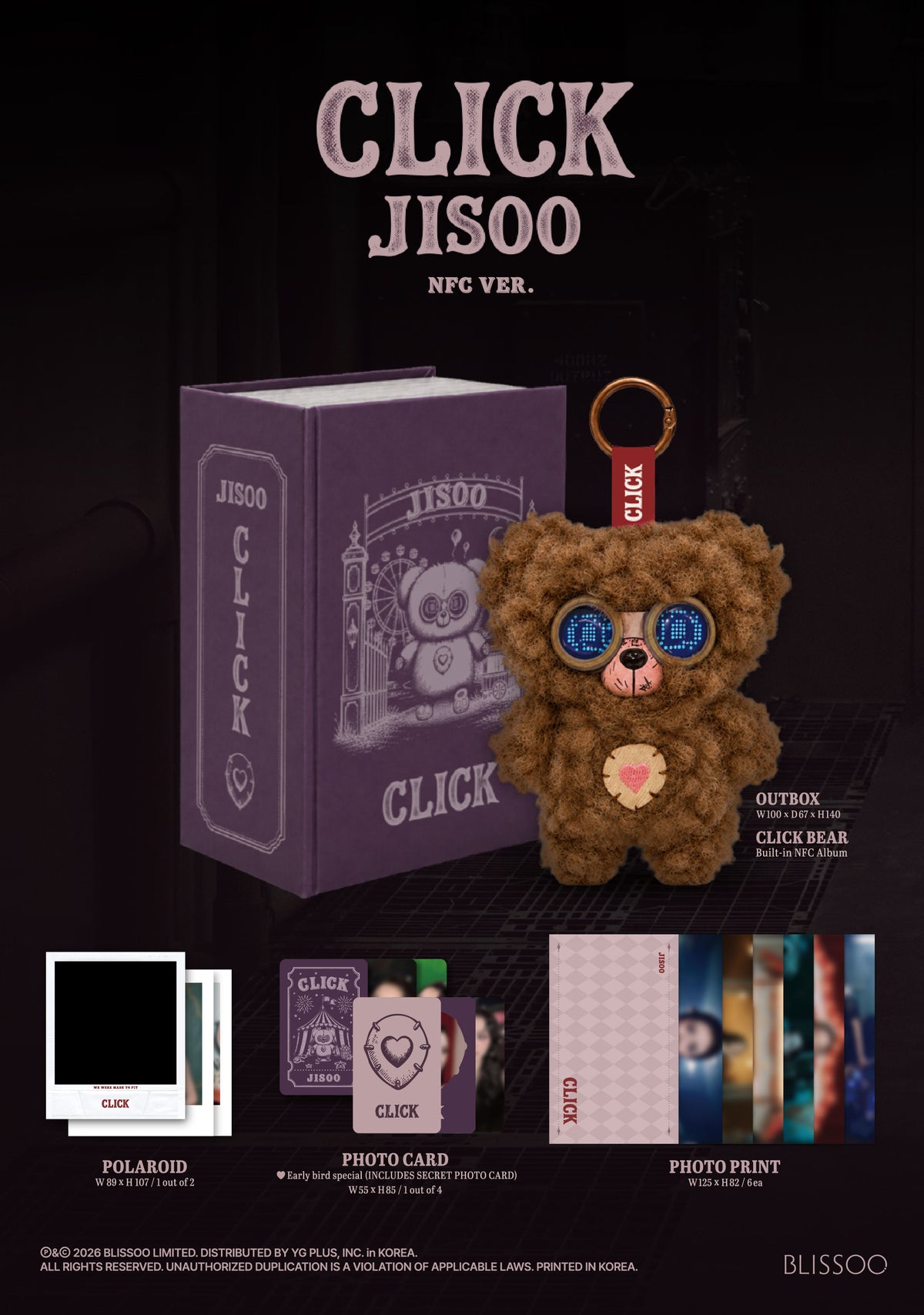 JISOO - Single Album [CLICK] (CLICK BABY BEAR NFC VER.)