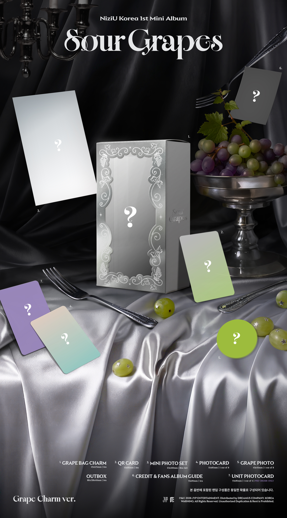 ⏰NiziU - 1st Mini Album [Sour Grapes] (Grape Charm ver.)