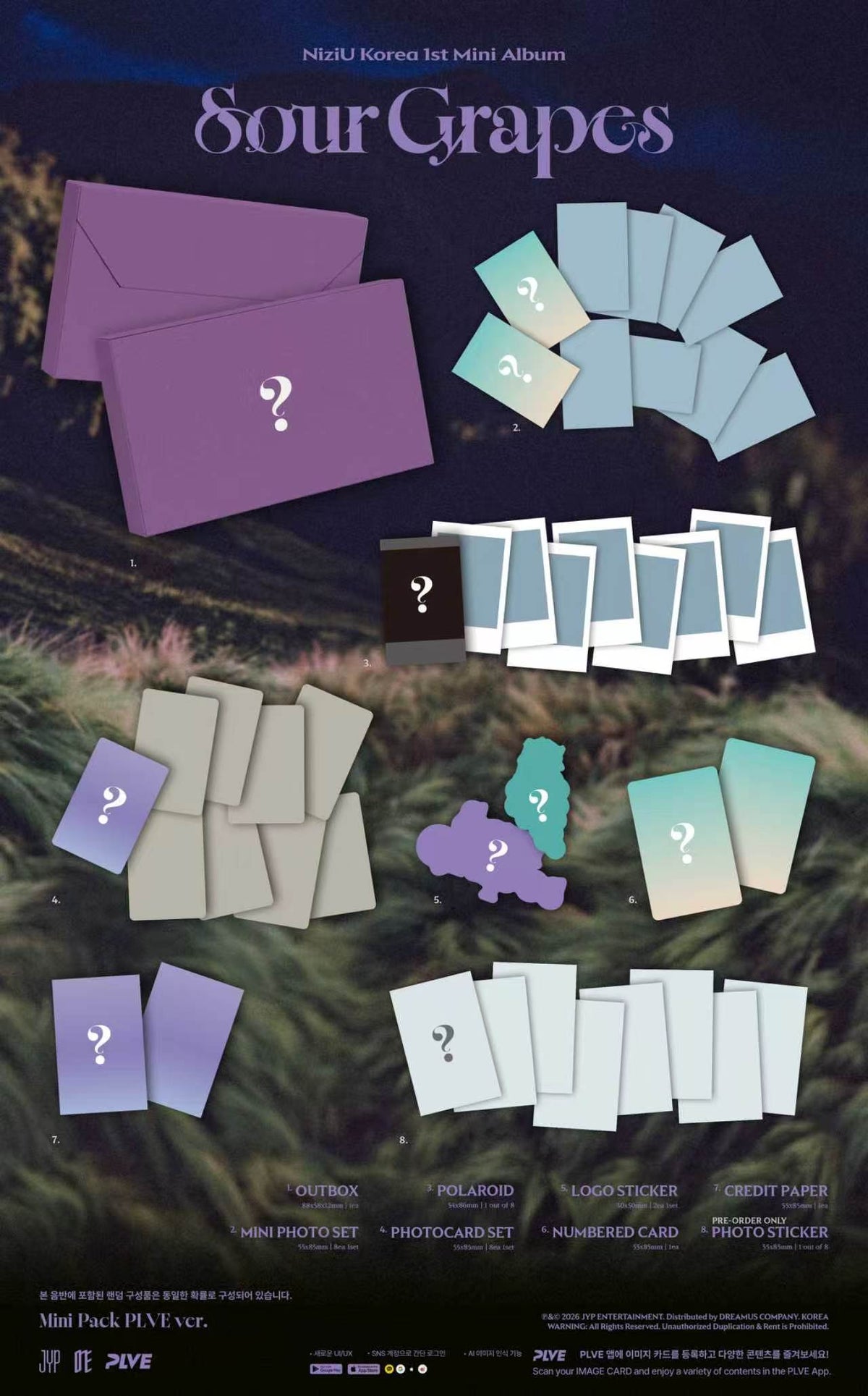 ⏰NiziU - 1st Mini Album [Sour Grapes] (Mini Pack PLVE ver.)