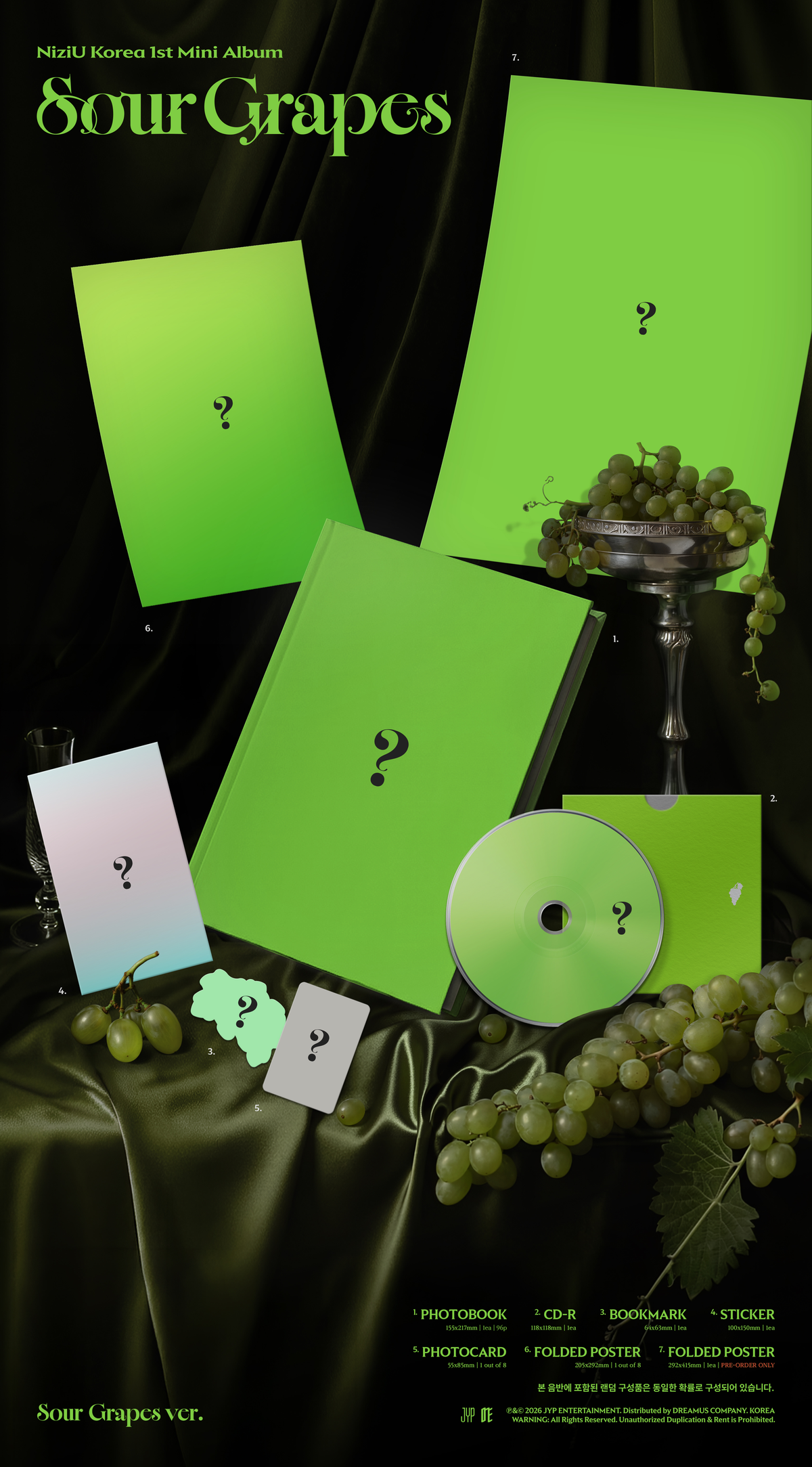 ⏰NiziU - 1st Mini Album [Sour Grapes] (Sniper Ver. / Sour Grapes Ver.)random