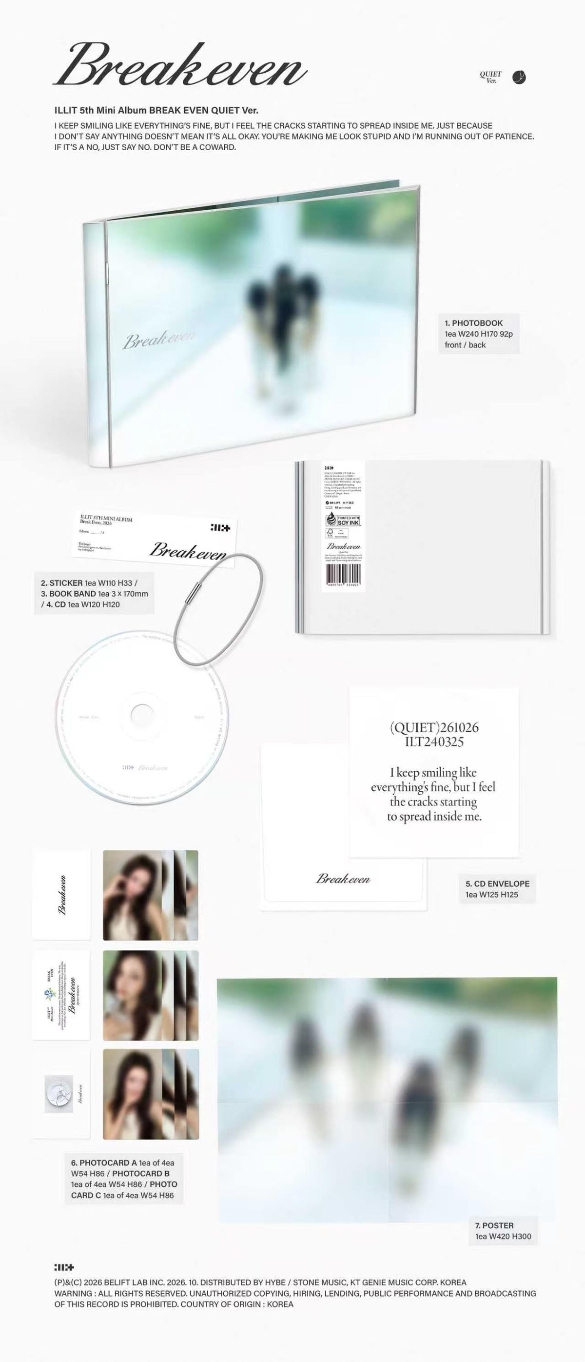 ⏰ILLIT - 5th Mini Album[BREAK EVEN] (BURNING Ver. / QUIET Ver. / MAD Ver.)Random