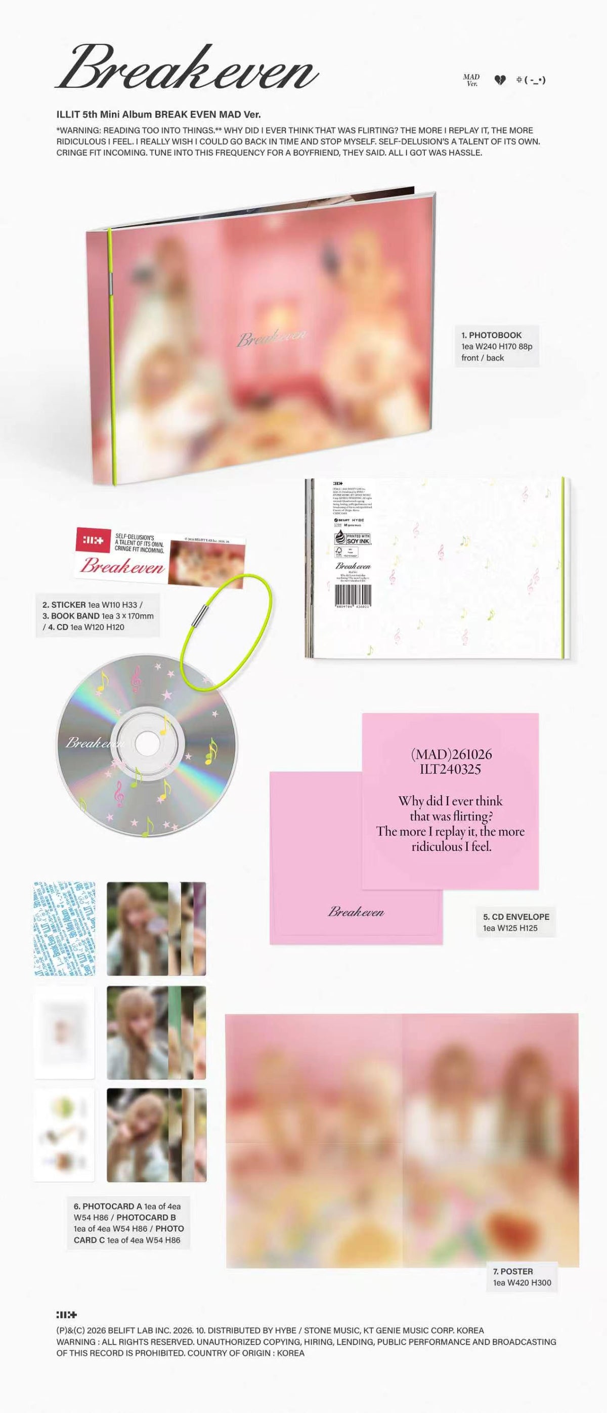 ⏰ILLIT - 5th Mini Album[BREAK EVEN] (BURNING Ver. / QUIET Ver. / MAD Ver.)Random