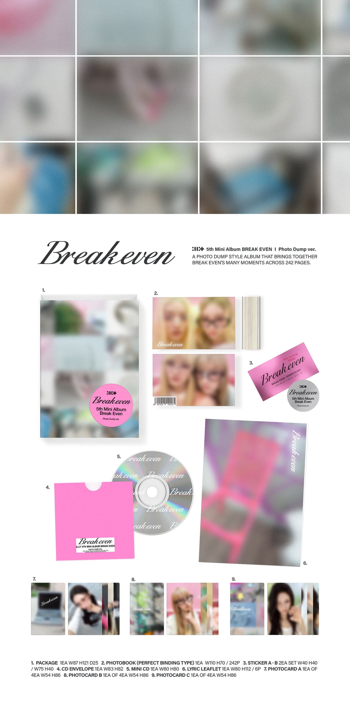⏰ ILLIT - 5th Mini Album[BREAK EVEN] (Photo Dump ver.)