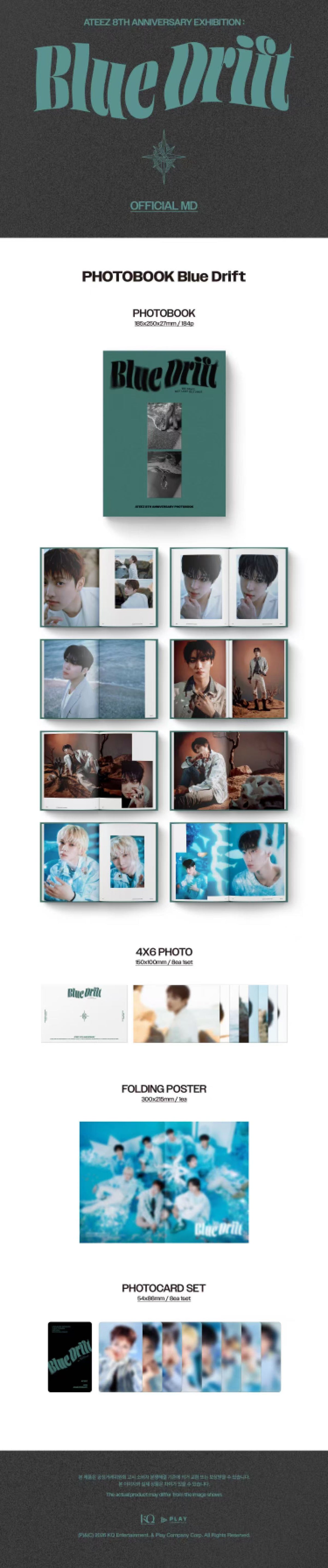 ⏰ATEEZ - 8th Anniversary PHOTOBOOK [Blue Drift]