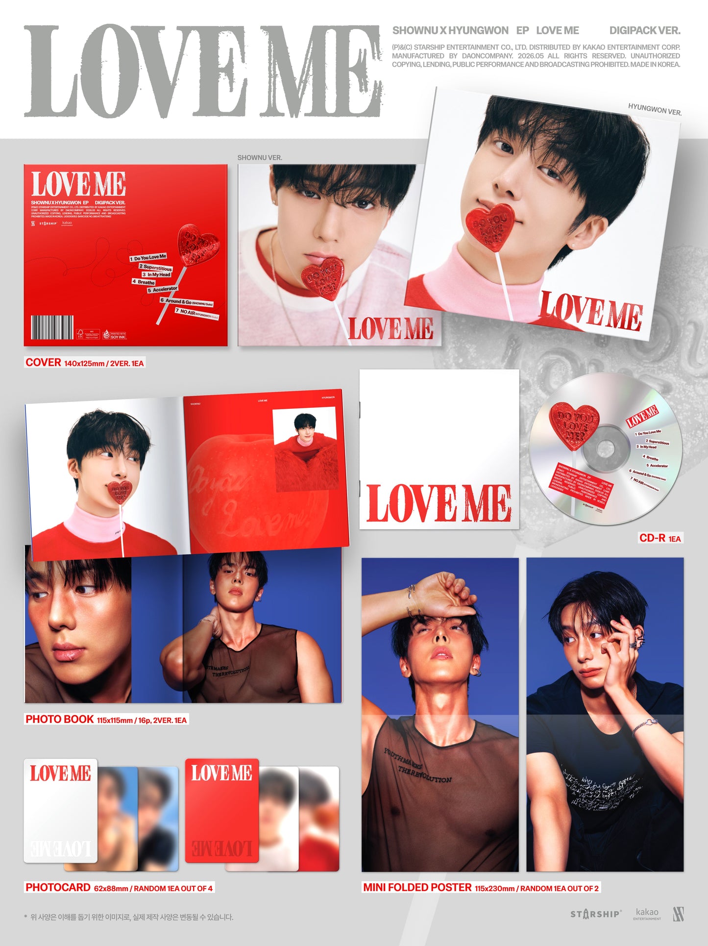 SHOWNU X HYUNGWON - EP [LOVE ME] (DIGIPACK VER.)random