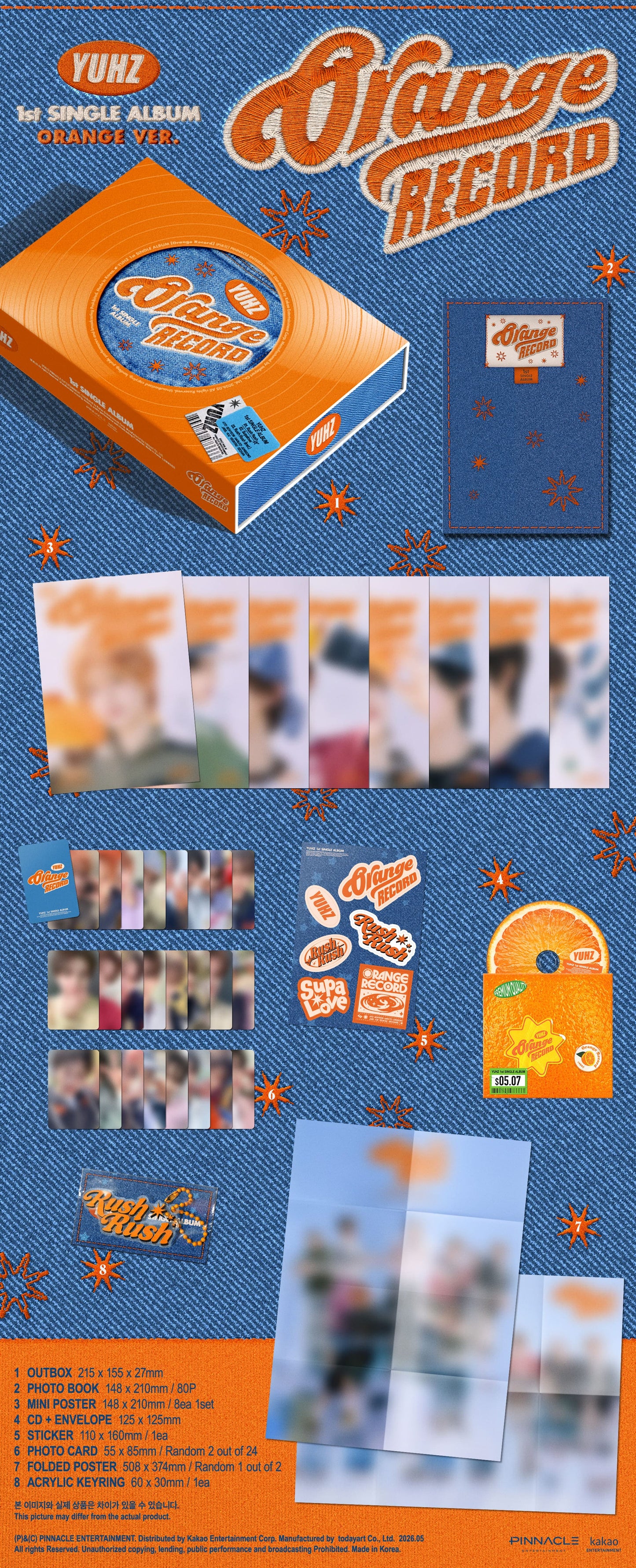 YUHZ - 1st Single Album [Orange Record] (Orange ver.)
