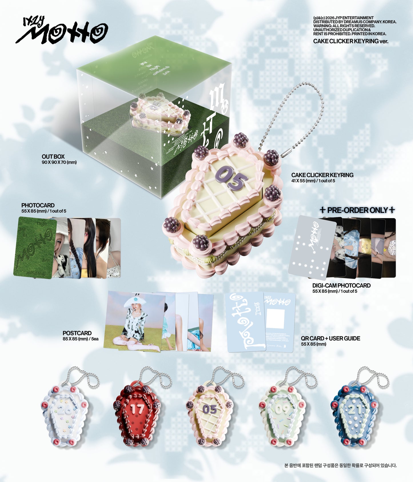 ITZY - [Motto] (MEMBER Ver.)（CAKE CLICKER KEYRING Ver.)
