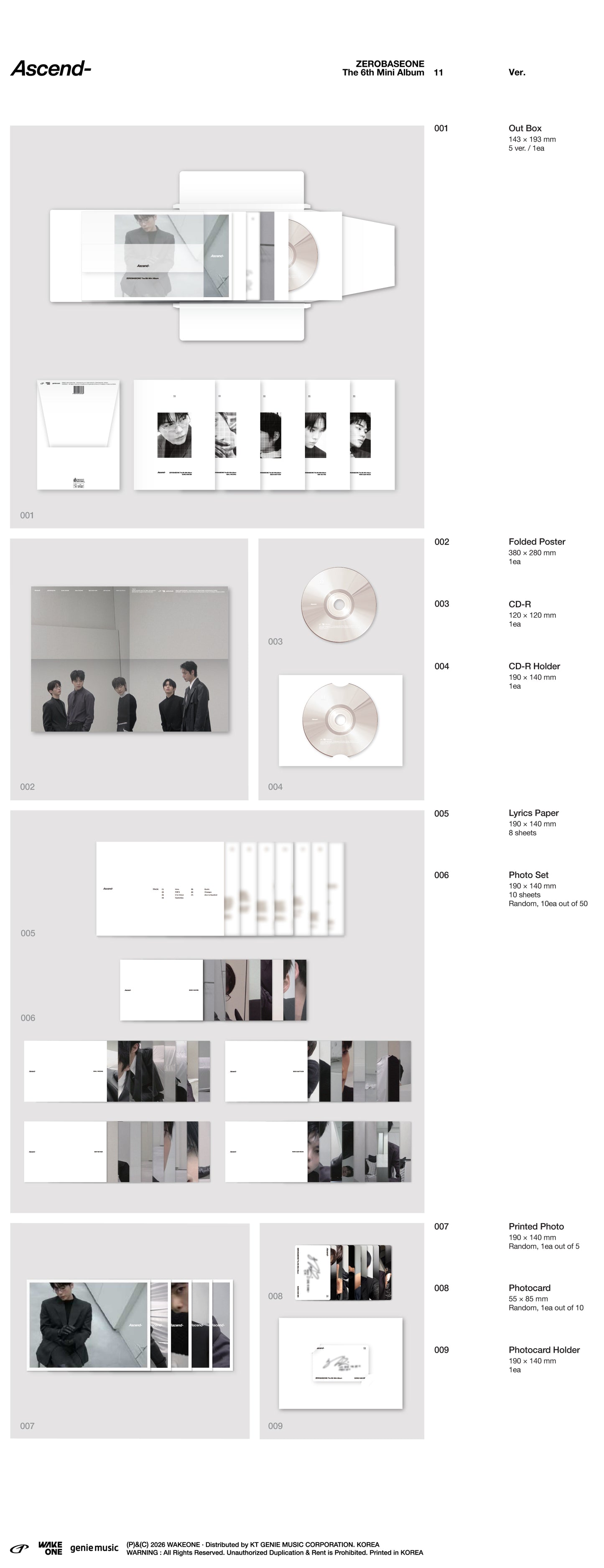 ZEROBASEONE - The 6th Mini Album [Ascend-] (11 Ver.)