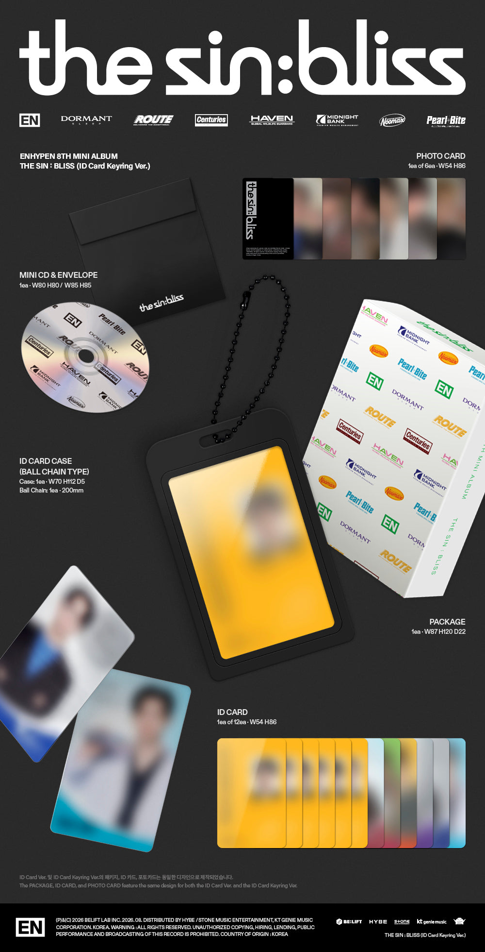 ⏰ENHYPEN - THE SIN : BLISS  (ID Card Keyring Ver.)
