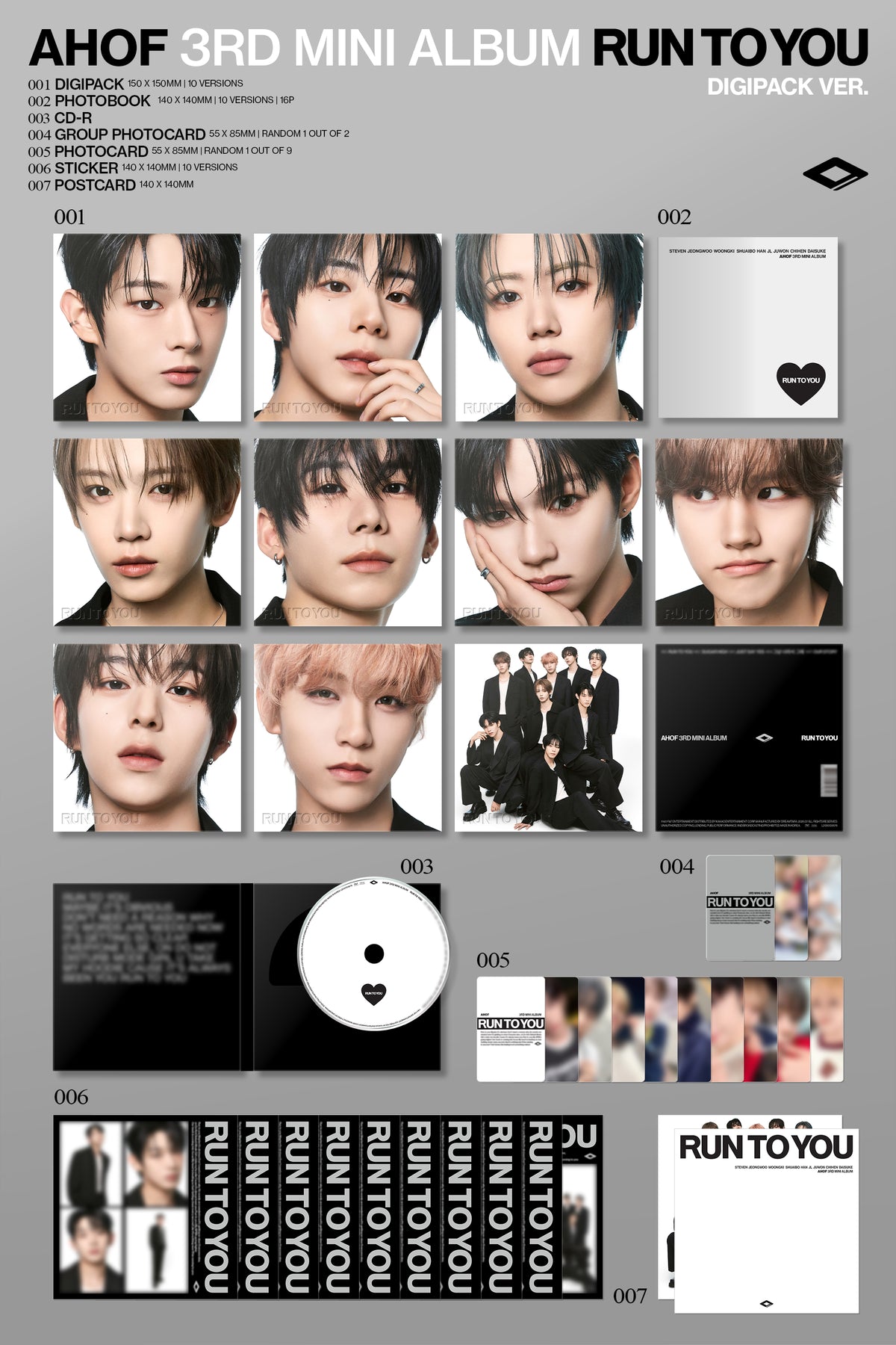 AHOF - 3RD MINI ALBUMF&F Entertainment [RUN TO YOU] (DIGIPACK Ver.)
