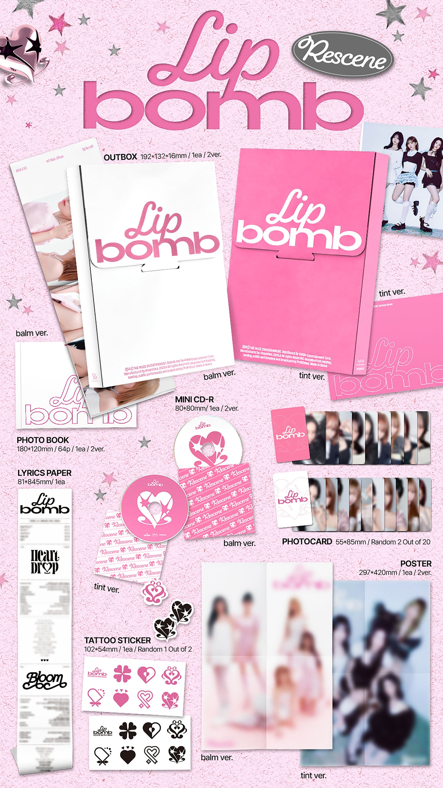 RESCENE - The 3rd Mini Album [lip bomb] (tint ver. / balm ver.)random