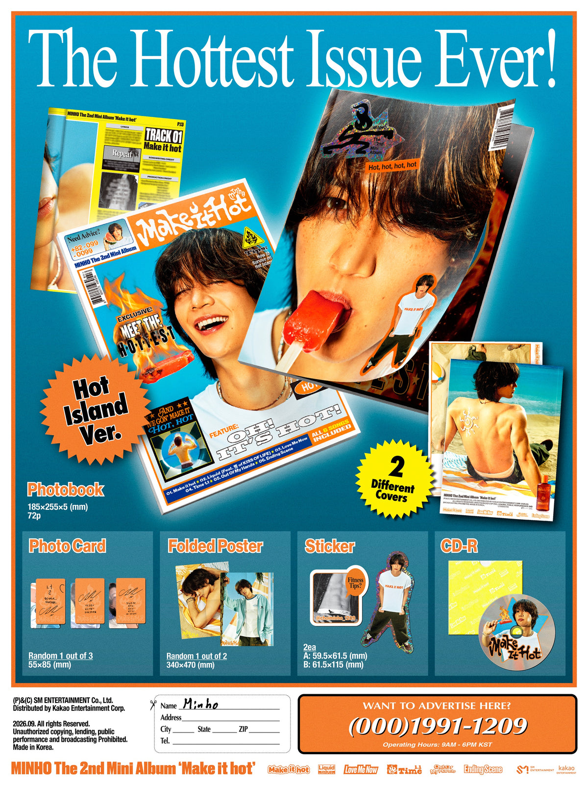 MINHO - The 2nd Mini Album [Make it hot] (Hot island Ver.)