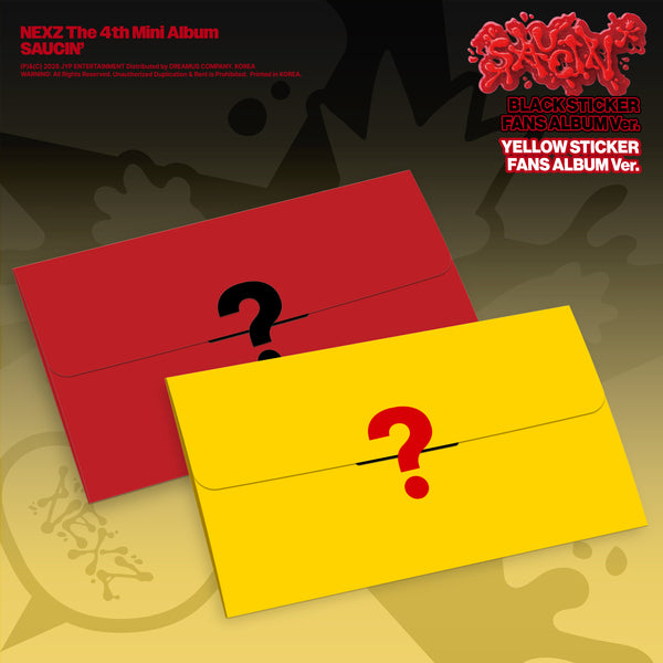 ⏰NEXZ - The 4th Mini Album [SAUCIN] (BLACK STICKER FANS ALBUM ver. / YELLOW STICKER FANS ALBUM ver.)random