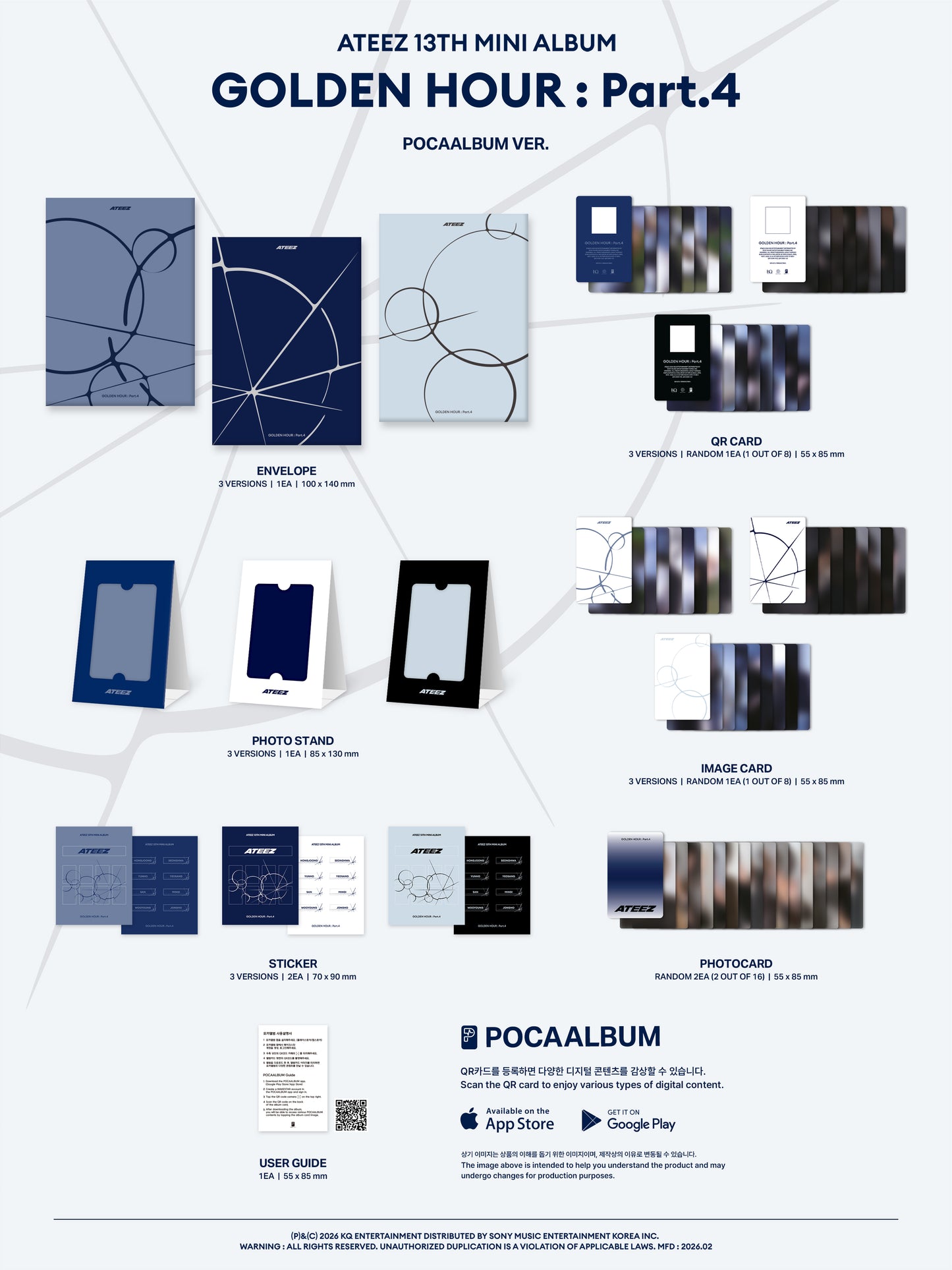 🚗ATEEZ - GOLDEN HOUR : Part.4 (POCAALBUM VER.)random