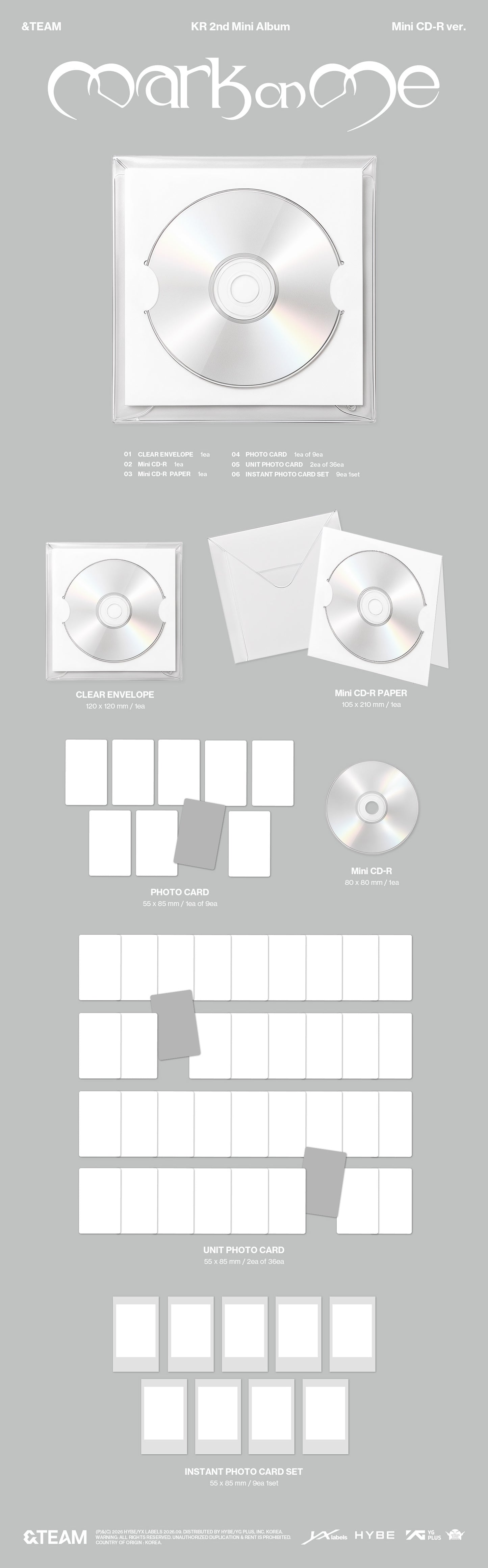 ⏰&TEAM - KR 2nd Mini Album[Mark on Me](Mini CD-R ver.)
