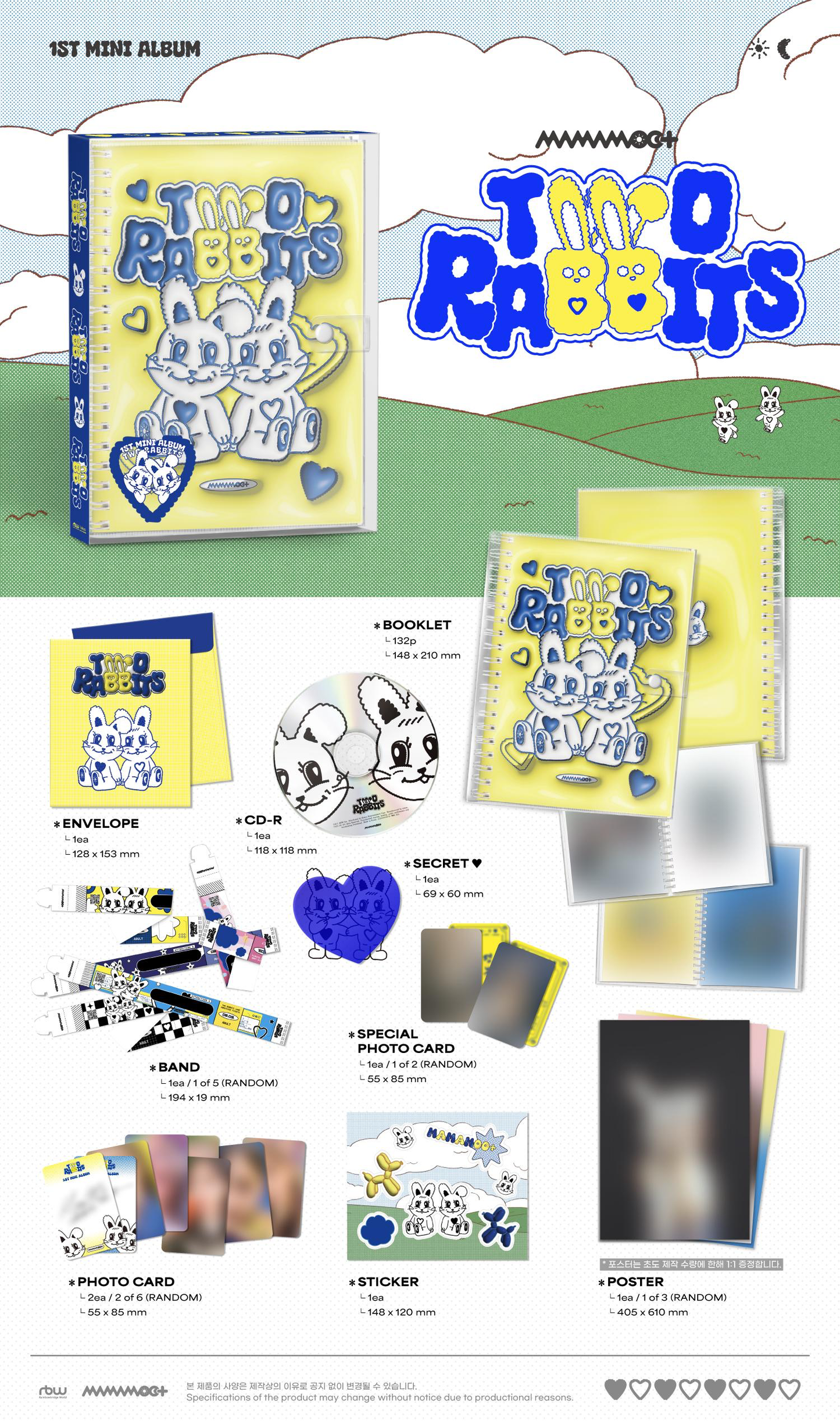 🚗MAMAMOO+ - 1ST MINI ALBUM [TWO RABBITS]