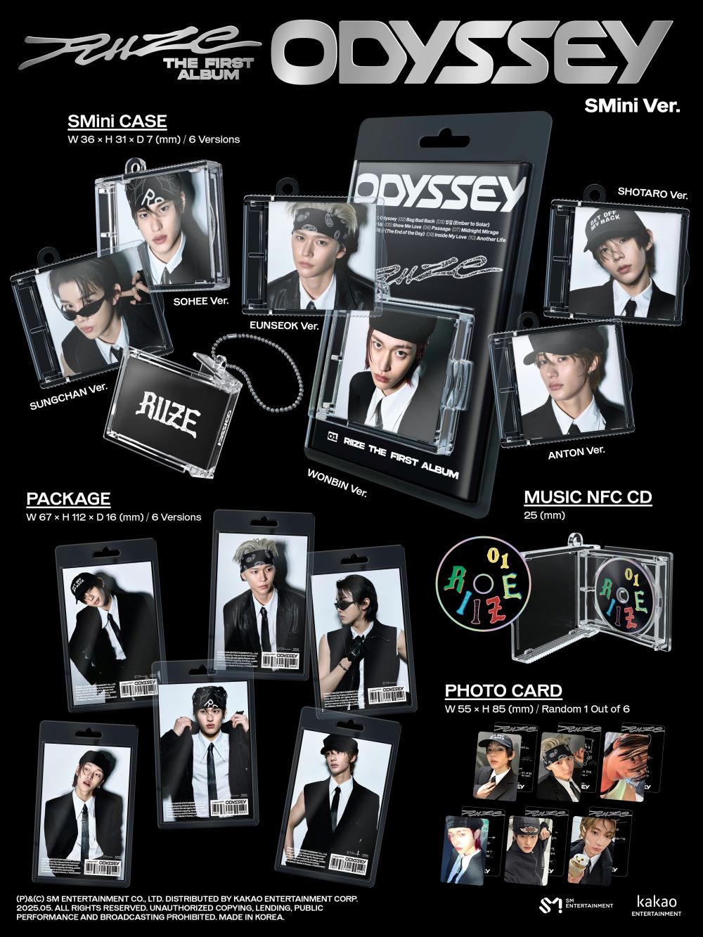 RIIZE - 1ST FULL ALBUM [ODYSSEY] (SMini Ver.)random