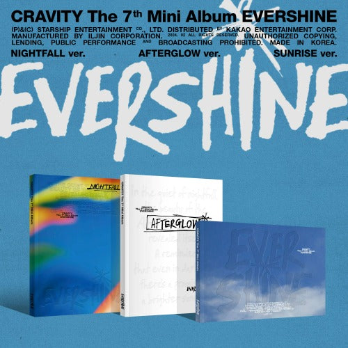 CRAVITY - 7TH MINI ALBUM [EVERSHINE] (NIGHTFALL ver. / AFTERGLOW ver. / SUNRISE ver.)random