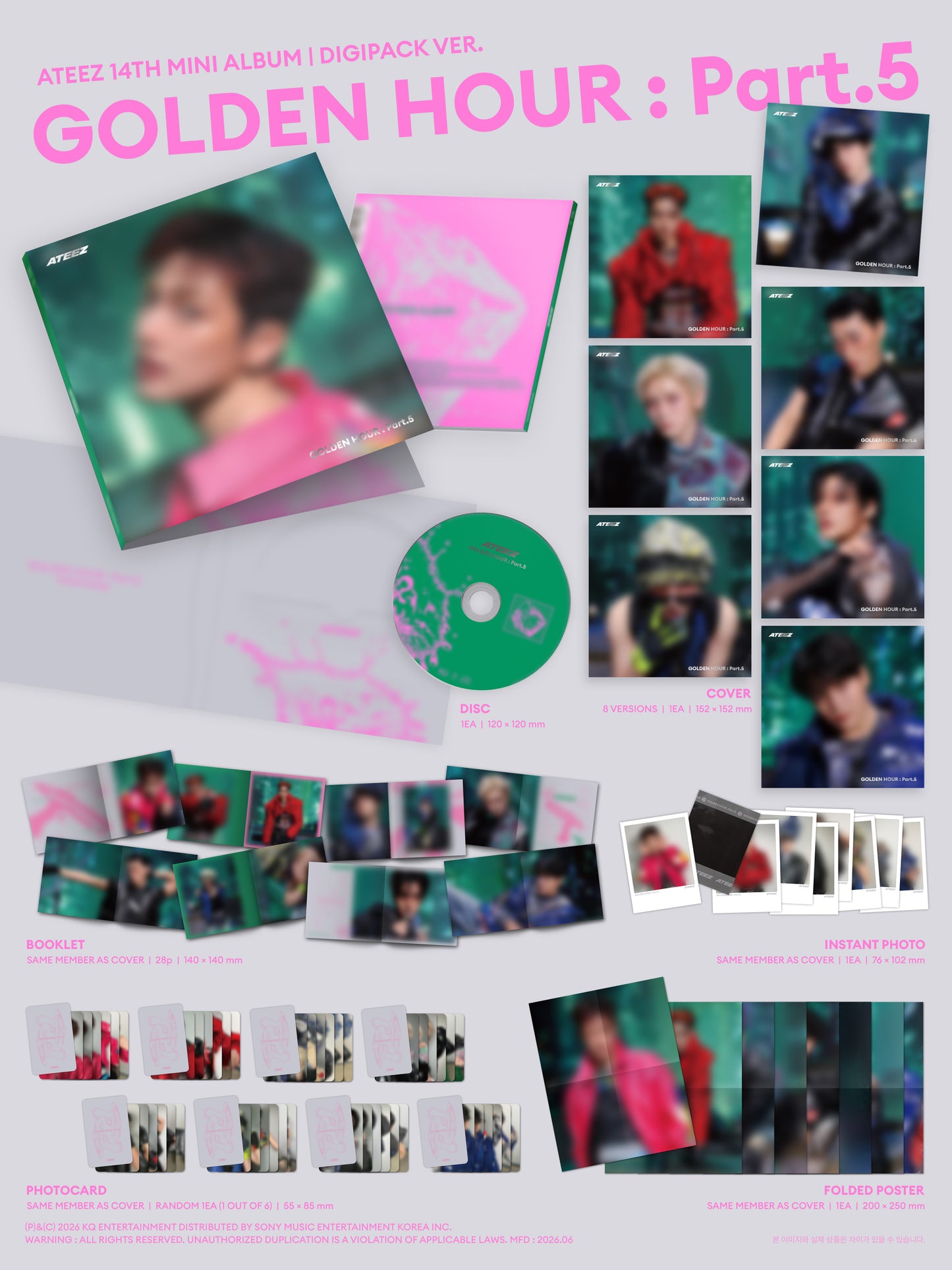 ⏰ATEEZ - [GOLDEN HOUR : Part.5] (DIGIPACK VER.)random