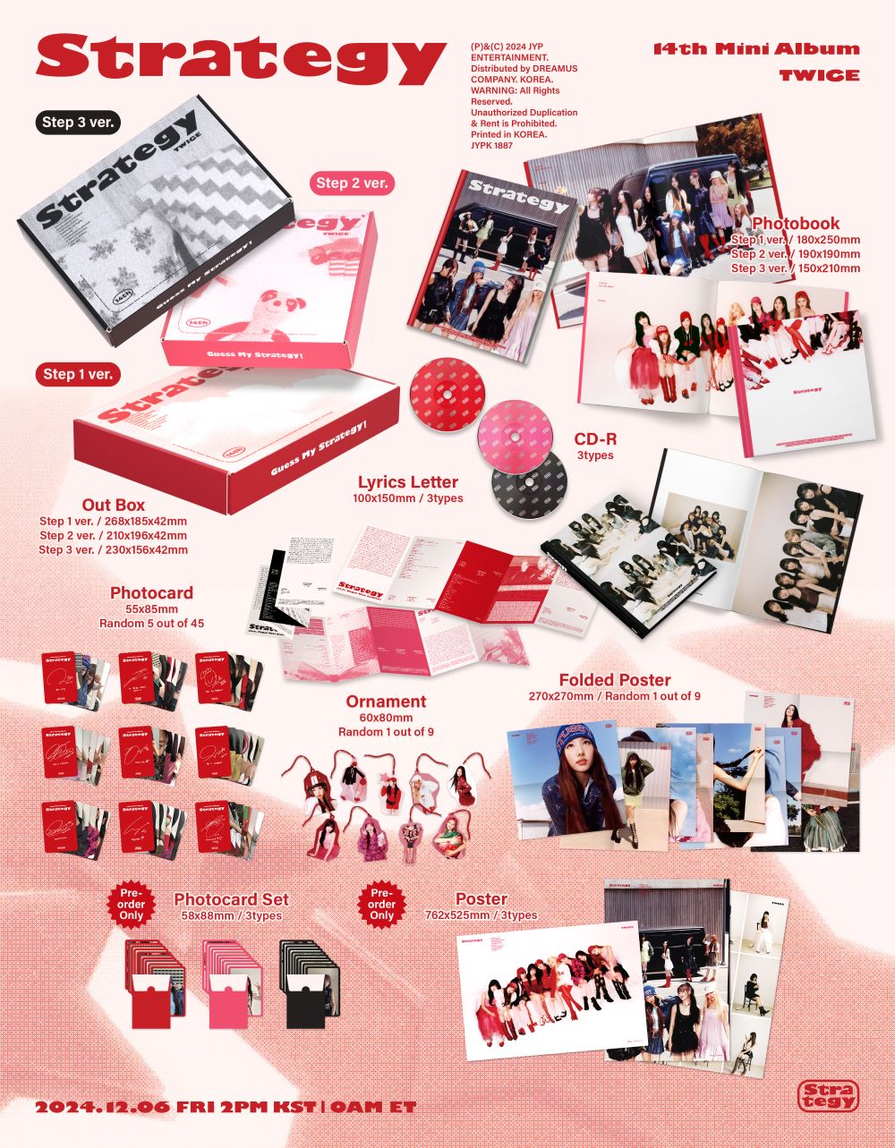 TWICE - 14TH MINI ALBUM [STRATEGY]  (Step1 ver. / Step2 ver. / Step3 ver)random